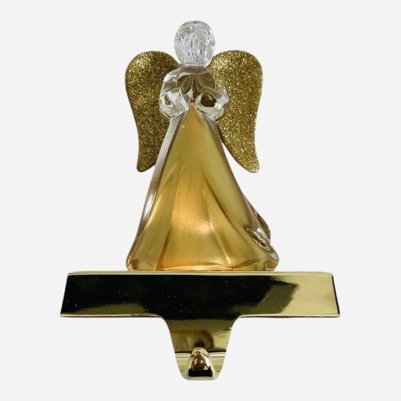 Gold Angel Christmas Stocking Holder Mantle Hanger Hook Heavy Holiday Decor - Picture 6 of 6